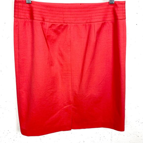 J.McLaughlin Womens 2 Button Detail Straight Pencil Skirt Coral Back Vent 2 - Picture 2 of 11